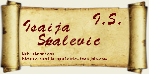 Isaija Spalević vizit kartica
